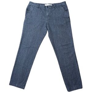 Lacoste Mens Slim Fit Chino Pants Navy Blue Textured Cotton Size US 36 FR 46